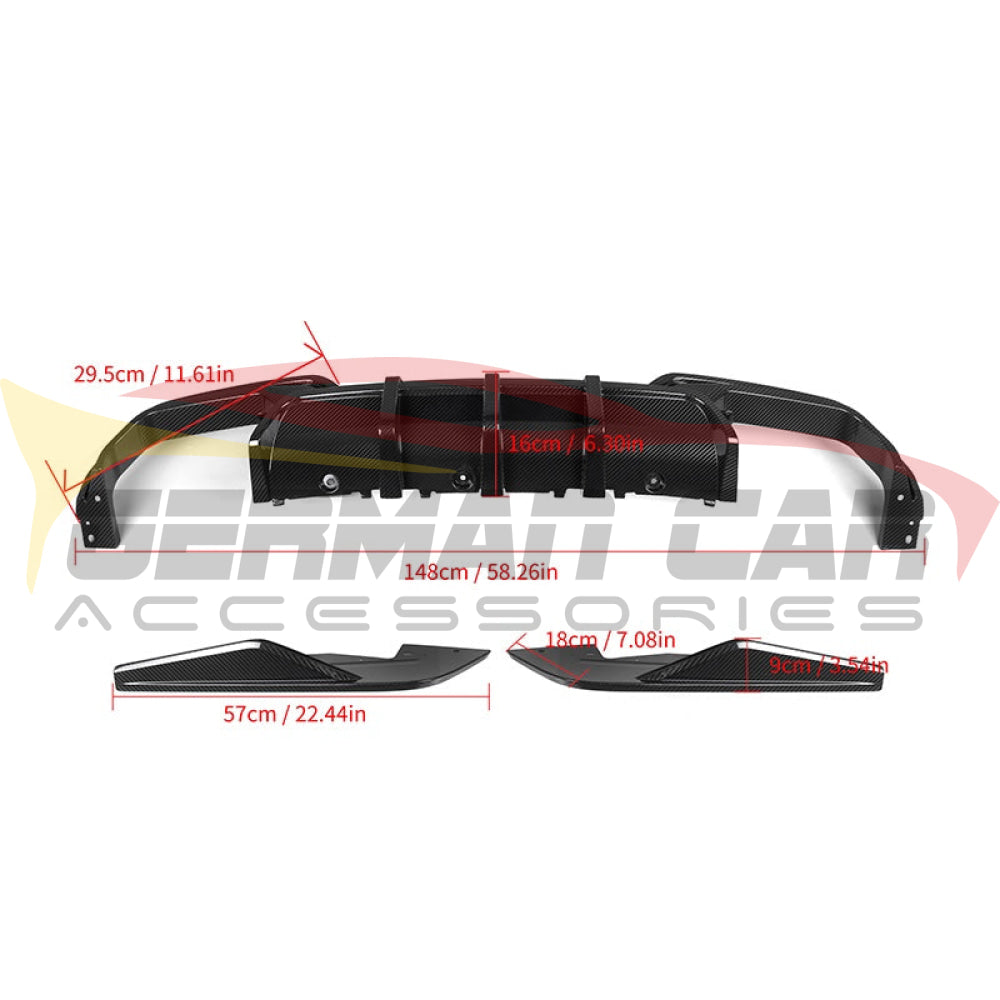 2019 + BMW M8 Carbon Fiber 3 Piece Rear Diffuser | F91/F92/F93 Rear Diffusers