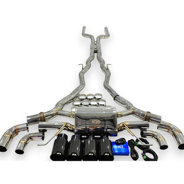 2019 + Bmw M8 Valved Sport Exhaust System | F91/F92/F93 Stainless Steel / Chrome Tips Axleback Only