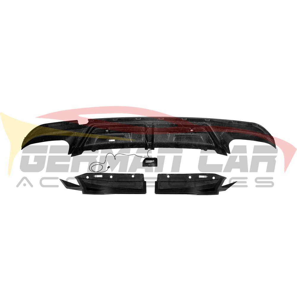 2019 + BMW X5M Carbon Fiber 3 Piece Rear Diffuser with Brake Light | F95 Rear Diffusers