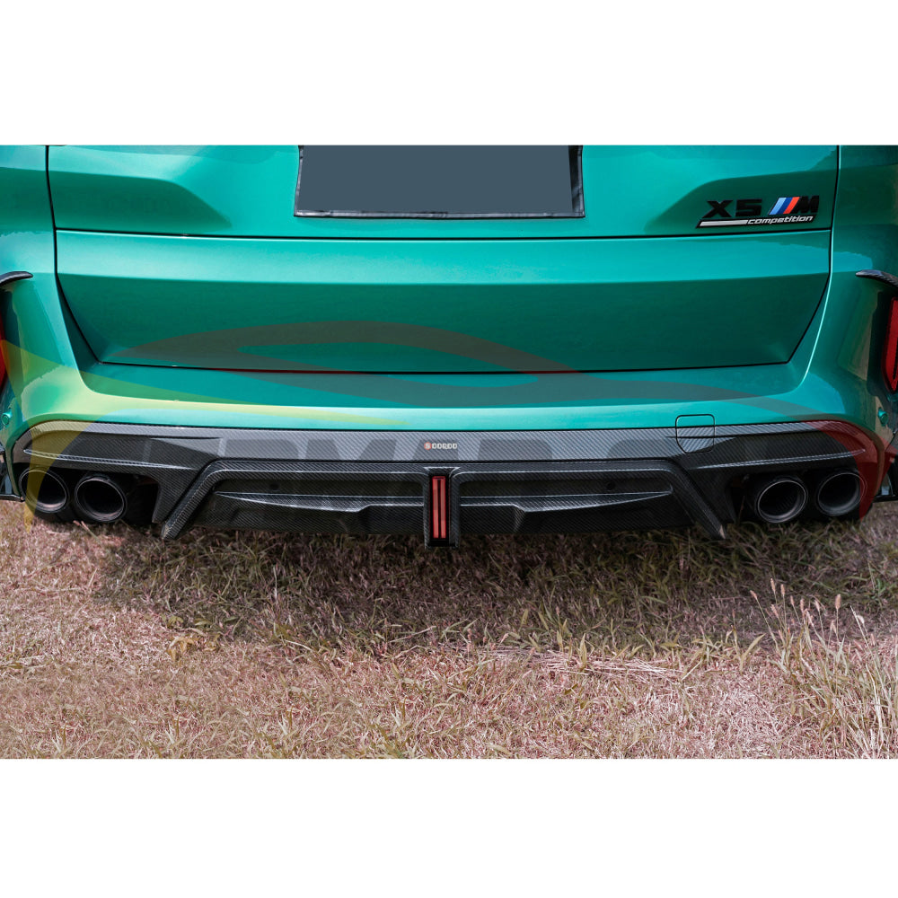 2019 + BMW X5M Carbon Fiber 3 Piece Rear Diffuser with Brake Light | F95 Rear Diffusers