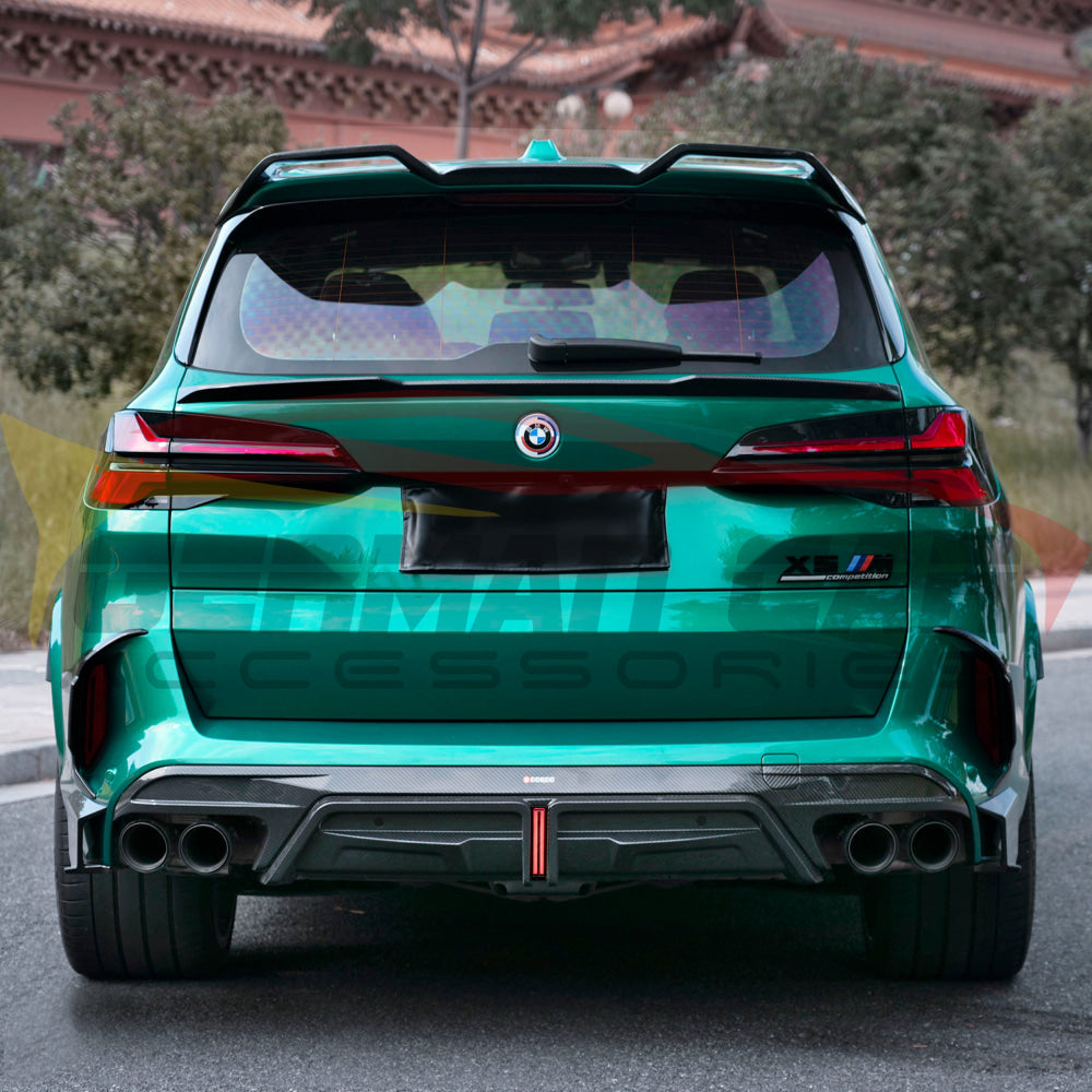 2019 + BMW X5M Carbon Fiber 3 Piece Rear Diffuser with Brake Light | F95 Rear Diffusers