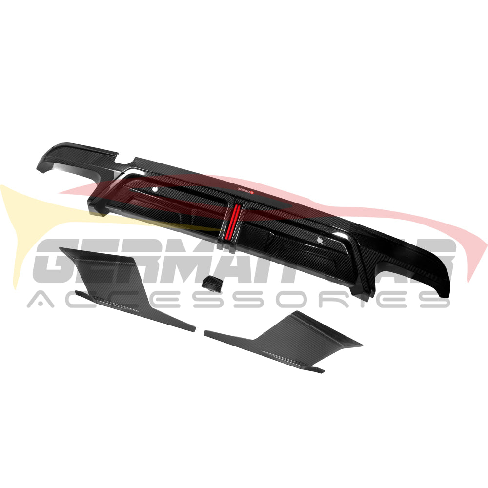 2019 + BMW X5M Carbon Fiber 3 Piece Rear Diffuser with Brake Light | F95 Rear Diffusers
