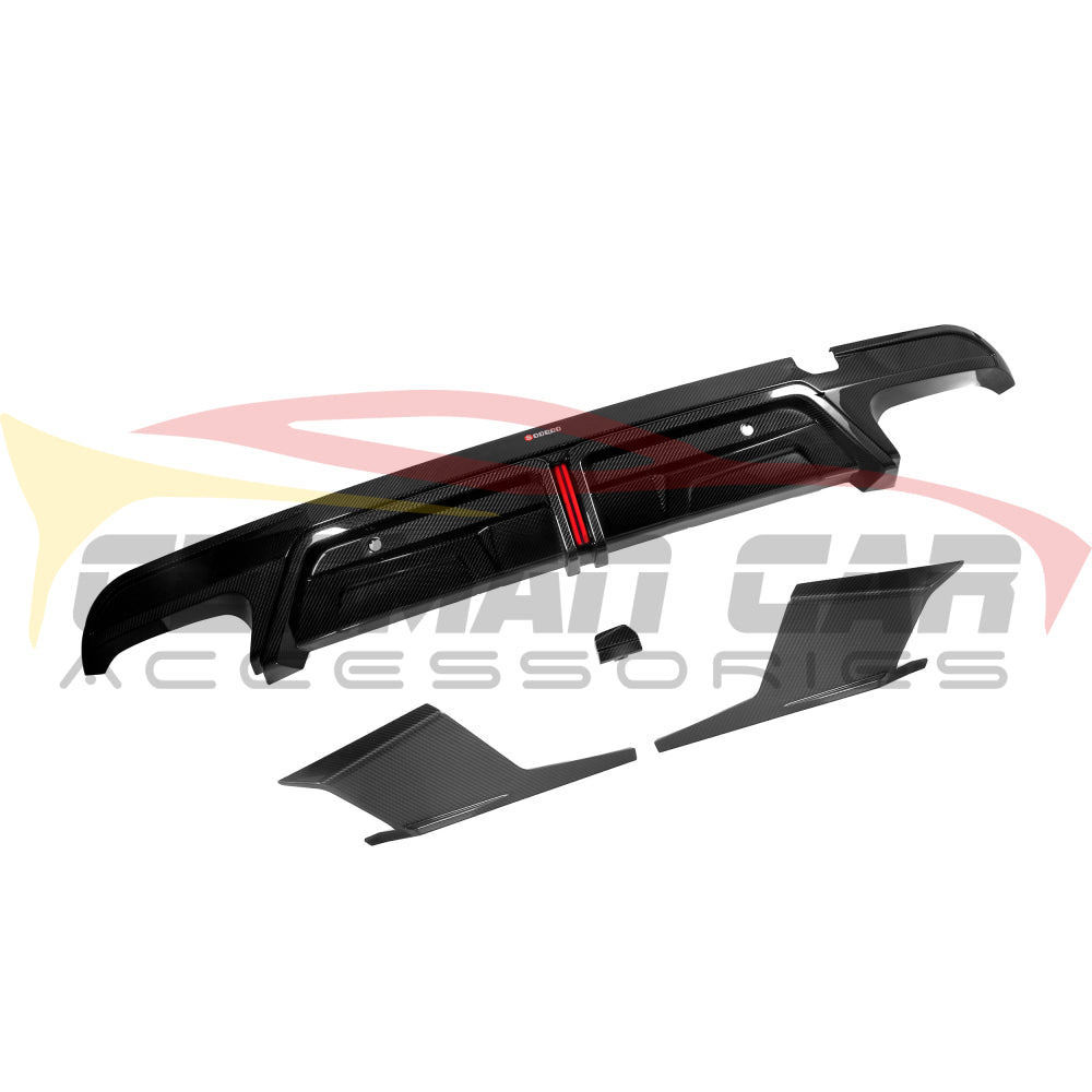 2019 + BMW X5M Carbon Fiber 3 Piece Rear Diffuser with Brake Light | F95 Rear Diffusers