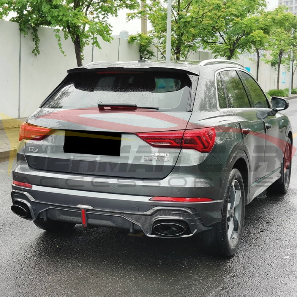 2020-2024 Audi Q3/SQ3 Carbon Fiber Diffuser with LED Brake Light | Q3/SQ3 Rear Diffusers