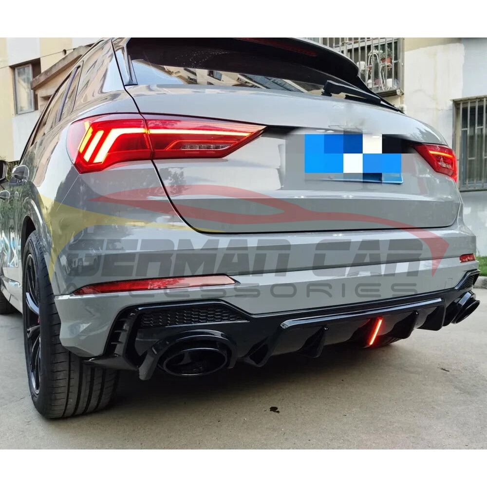 2020-2024 Audi Q3/SQ3 Gloss Black Diffuser with LED Brake Light | Q3/SQ3 Rear Diffusers