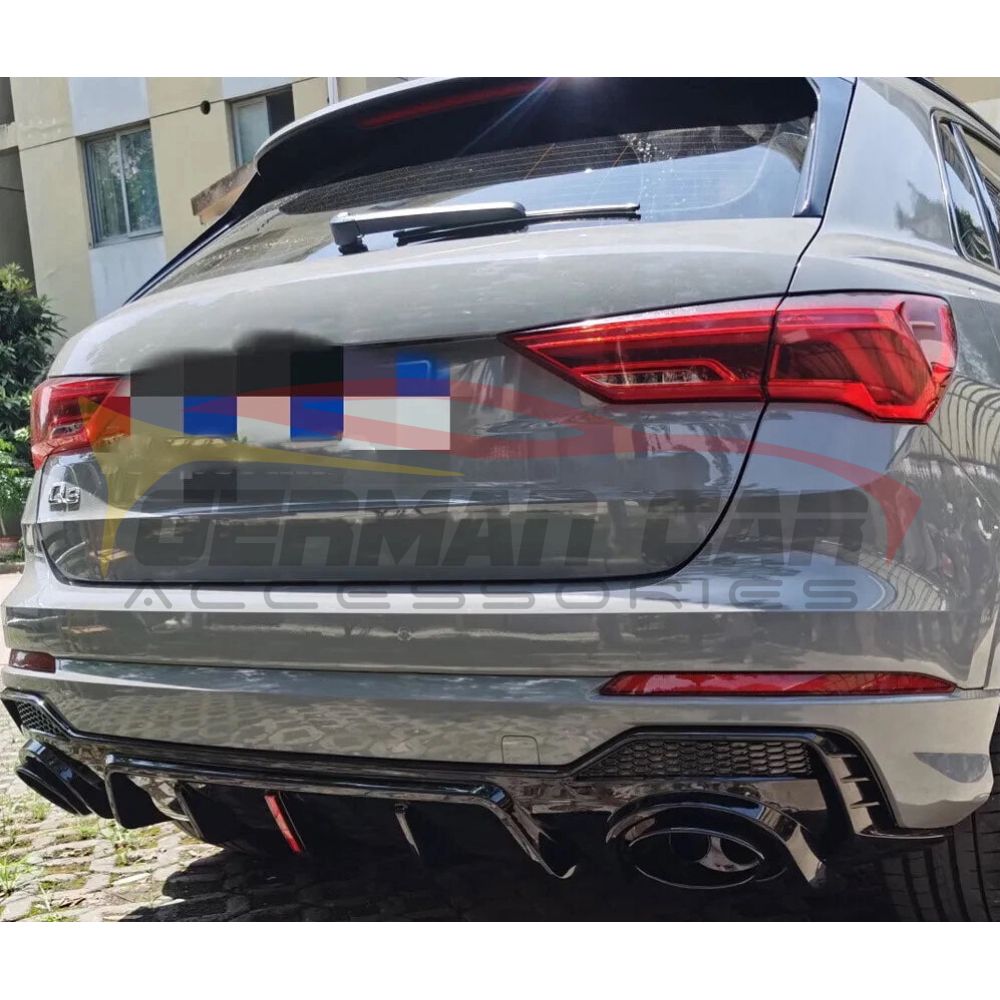 2020-2024 Audi Q3/SQ3 Gloss Black Diffuser with LED Brake Light | Q3/SQ3 Rear Diffusers