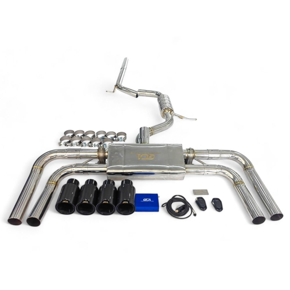 2014-2020 Audi A3 Valved Sport Exhaust System | 8V/8V.5 Stainless Steel / Chrome Tips