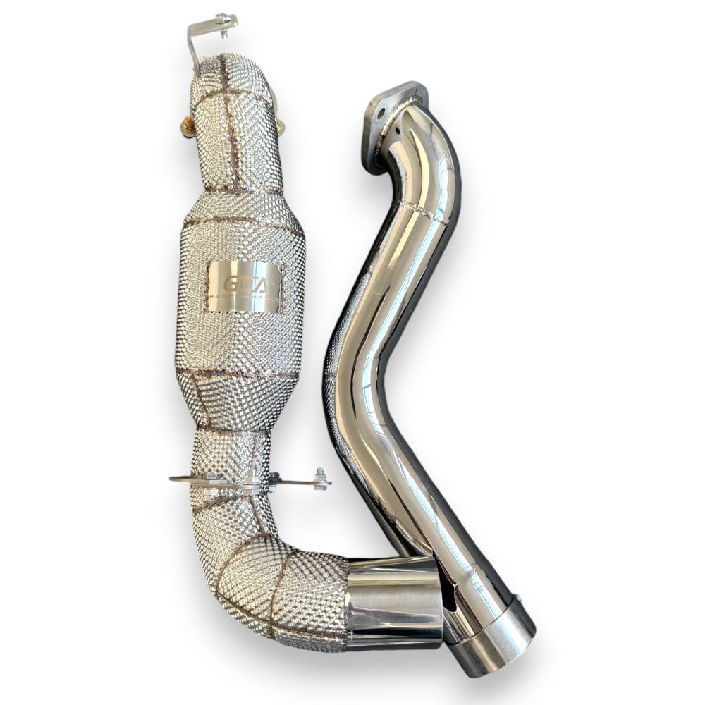 2020 + Mercedes Cla-Class Downpipe | W118 Yes Heat Shield / Racing (No Cat) Front Race Pipes