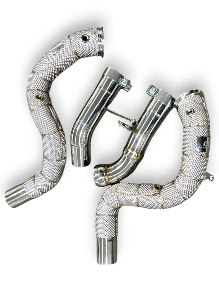 2020 + Mercedes Gle63 Amg Downpipes | W167 Yes Heat Shield / Racing Downpipe (No Cat) Front Race