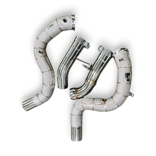 2020 + Mercedes Gle63 Amg Downpipes | W167 Yes Heat Shield / Racing Downpipe (No Cat) Front Race
