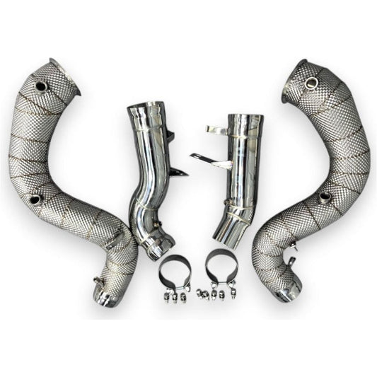 2020 + Mercedes GLE580 Downpipes | W167 Yes Heat Shield / Racing Downpipe (No Cat) Downpipes