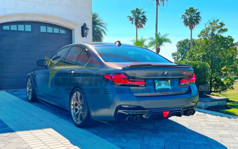 2021-2023 BMW M5 Carbon Fiber CS Style Rear Diffuser with LED Brake Light | F90 LCI Rear Diffusers