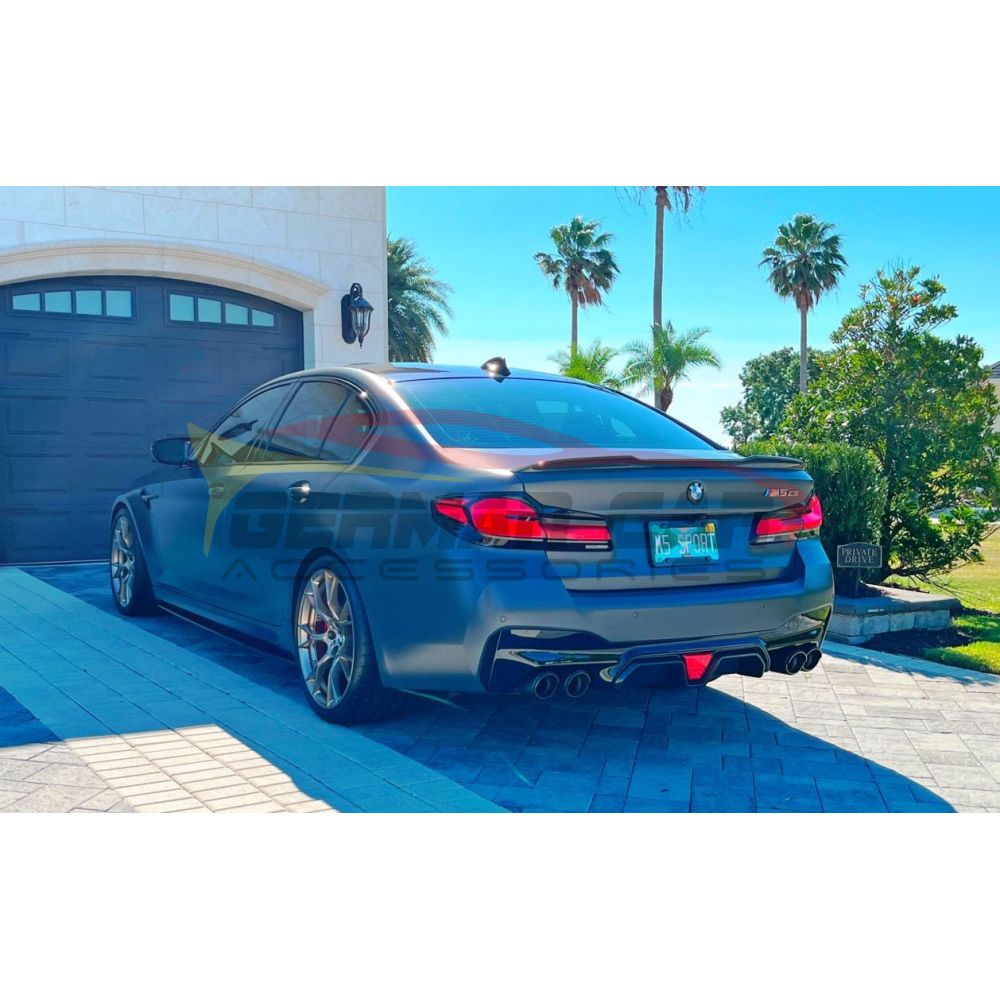 2021-2023 BMW M5 Carbon Fiber CS Style Rear Diffuser with LED Brake Light | F90 LCI Rear Diffusers