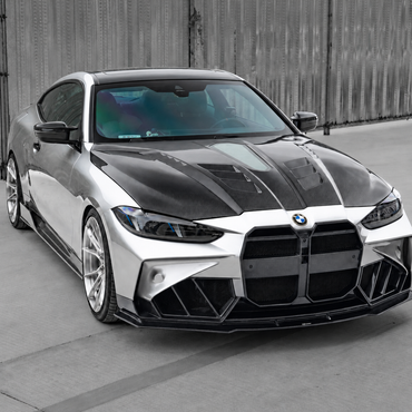 2021+ BMW 4-Series Glass Engine Cover V2 Style Carbon Fiber Hood | G22/G23/G26