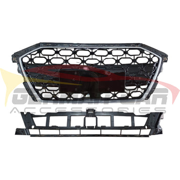 2021 + Audi Rs3 Style Honeycomb Grille | 8Y A3/S3 Silver Frame Black Mesh Front Grilles