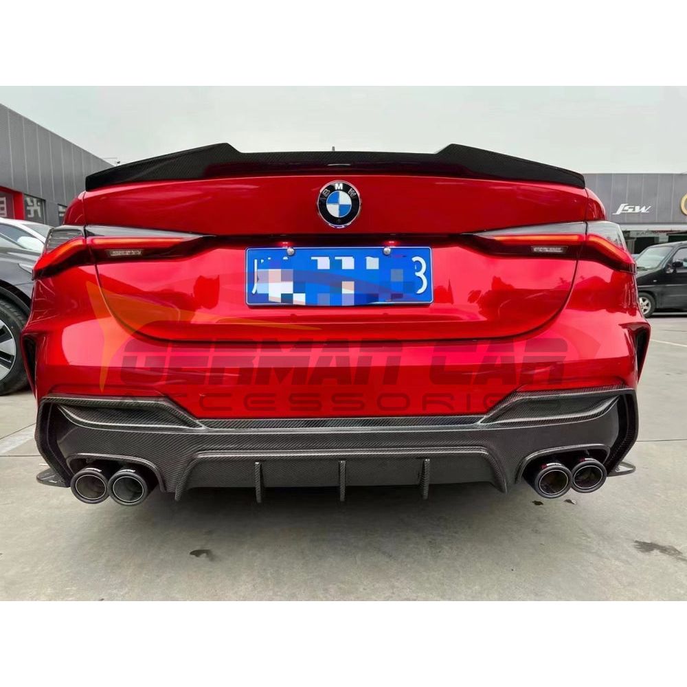 2021+ BMW 4-Series Carbon Fiber 3D Style 3 Piece Rear Diffuser | G22/G23