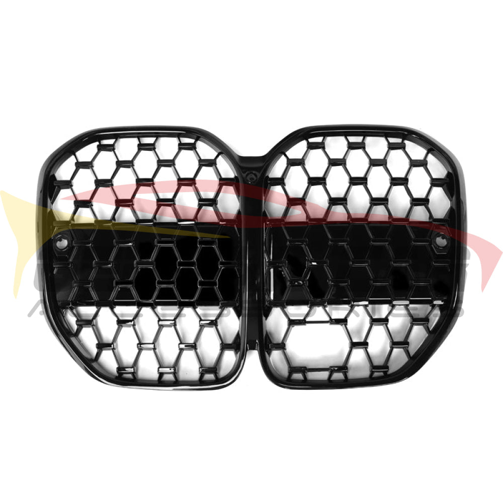 2021+ Bmw 4-Series Diamond Kidney Grilles | G22/G23 Black Frame Diamonds / Yes Acc