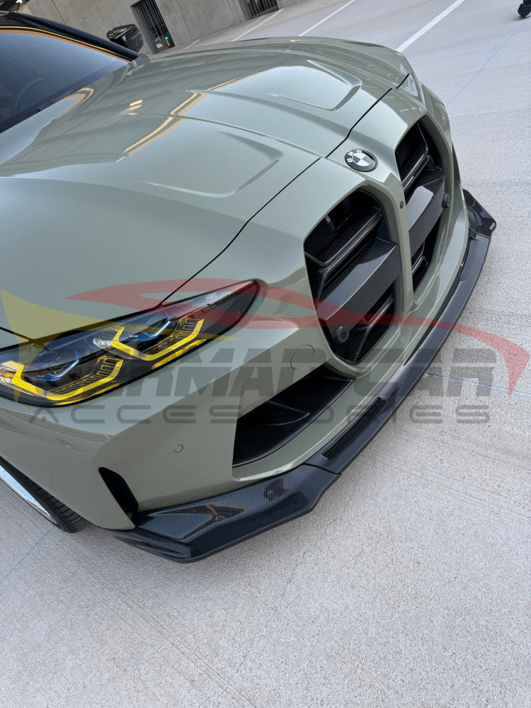 2021 + Bmw M3/M4 Carbon Fiber V Style 3 Piece Front Lip | G80/G82/G83 Lips/Splitters
