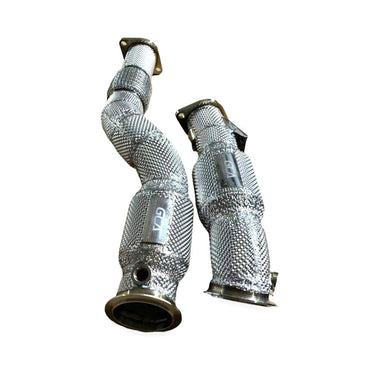 2022 + Bmw M2 Downpipes | G87 Yes Heat Shield / 200 Cell Euro 6 Sport High Flow Cat Front Race Pipes