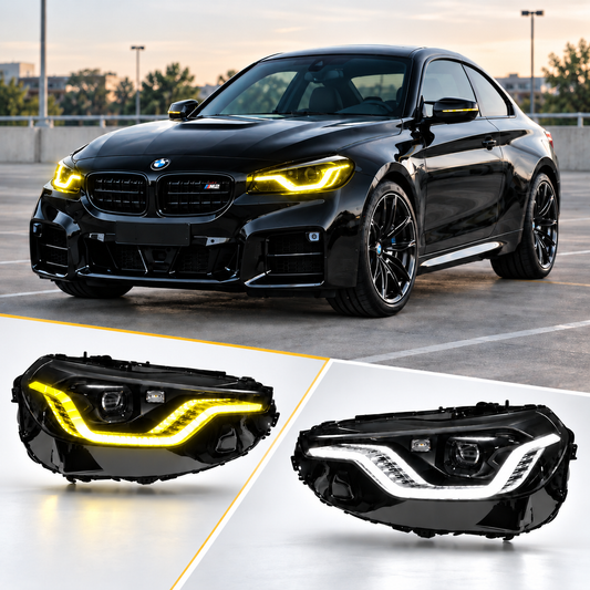 2022+ BMW 2-Series/M2 Yellow-White DRL Ikon Style Headlights | G87/G42