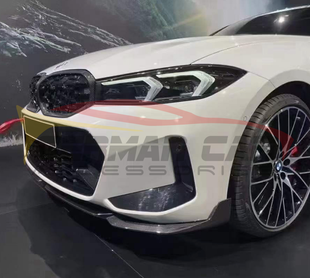 2023+ Bmw 3-Series Carbon Fiber M Performance Style 3 Piece Front Lip | G20 Lci Lips/Splitters
