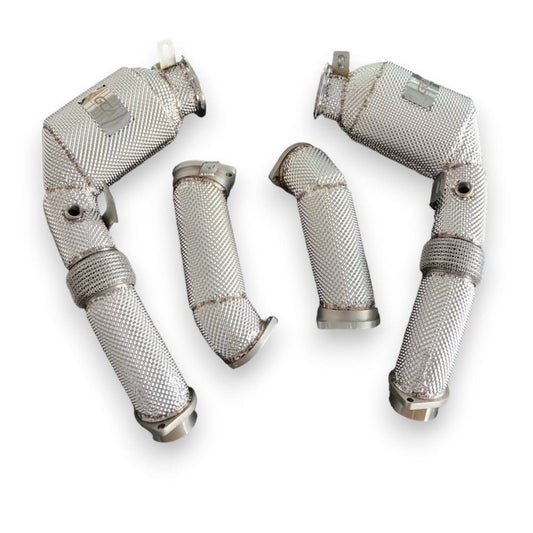 2024 + Bmw X5/X6/X7 M60I Front Race Pipes | G05/G06/G07 Lci Yes Heat Shield / 200 Cell Euro 6 Sport