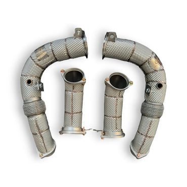 2024 + Bmw X5/X6/X7 M60I Downpipes | G05/G06/G07 Lci Yes Heat Shield / Racing Downpipe (No Cat)