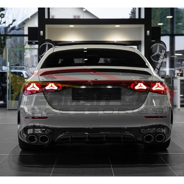 2024+ Mercedes-Benz E-Class Gloss Black Rear Diffuser with Quad Tips | W214 Rear Diffusers