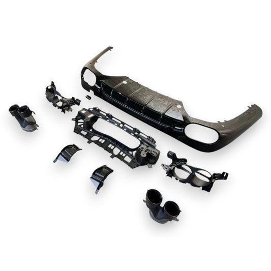 2024+ Mercedes-Benz E-Class Gloss Black Rear Diffuser with Quad Tips | W214 Rear Diffusers