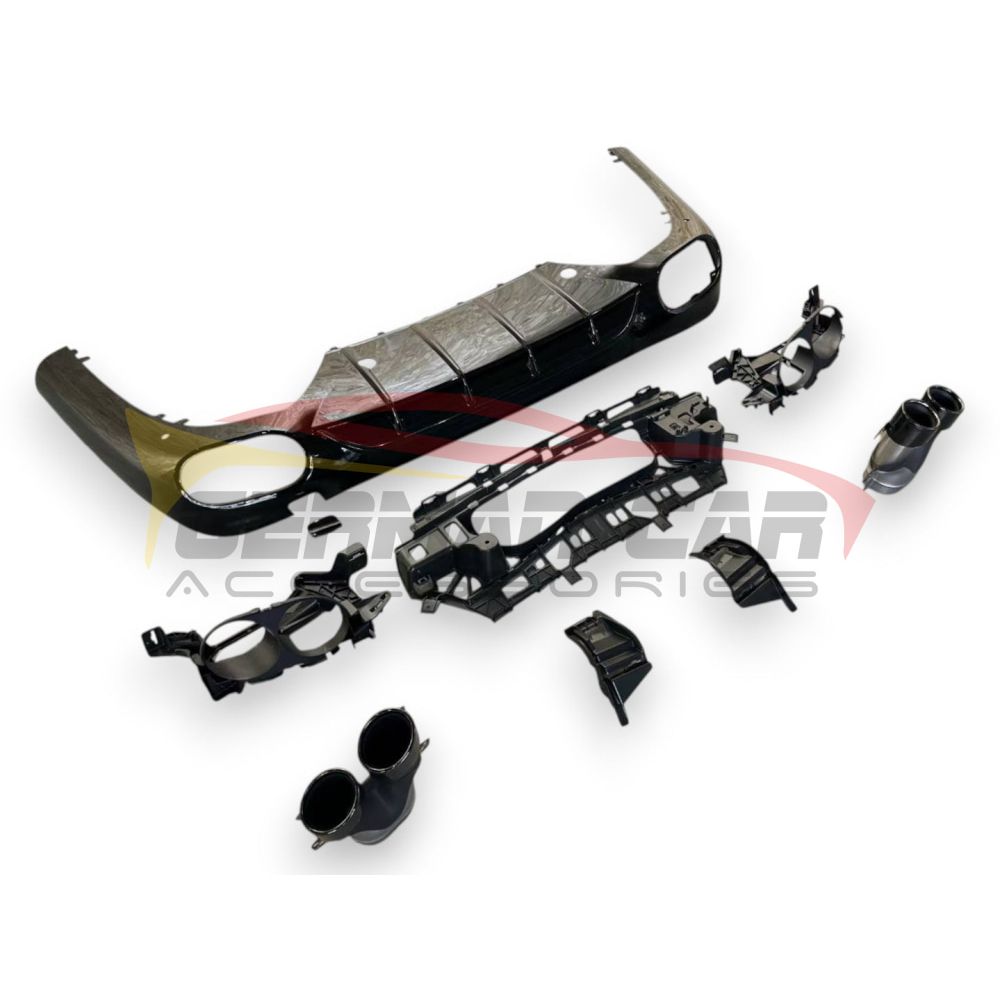 2024+ Mercedes-Benz E-Class Gloss Black Rear Diffuser with Quad Tips | W214 Rear Diffusers