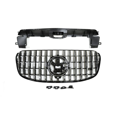 2024 + Mercedes-Benz Gls Gtr Style Front Grille | W167 Chrome Silver Grilles