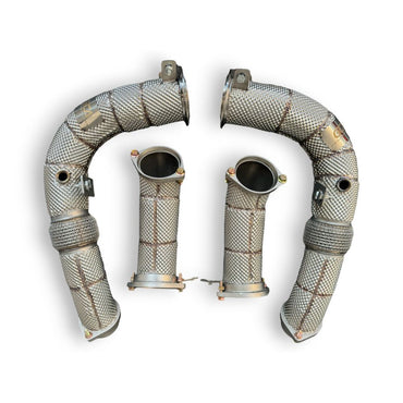 2025 + BMW M5 Downpipes | G90 Yes Heat Shield / Racing Downpipe (No Cat) Downpipes