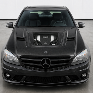 2008-2011 Mercedes C-Class Glass Engine Cover Carbon Fiber Hood | W204/C204