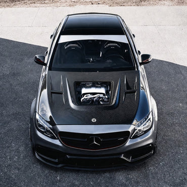 2015-2023 Mercedes C-Class/C43 AMG Glass Engine Cover Carbon Fiber Hood | W205/S205/C205