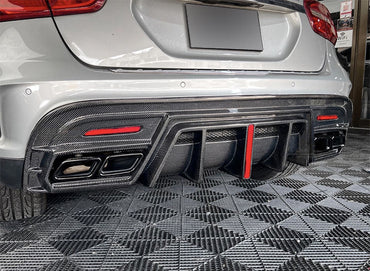 2013-2019 Mercedes-Benz GLA45 AMG Carbon Fiber Rear Diffuser with Brake Light | W156/X156