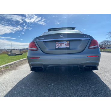 2017-2020 Mercedes-Benz E-Class Carbon Fiber Rear Diffuser with LED Brake Light and Exhaust Tips | W213