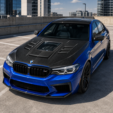 2017-2023 BMW 5-Series/M5 Glass Engine Cover Carbon Fiber Hood | G30/G31/F90