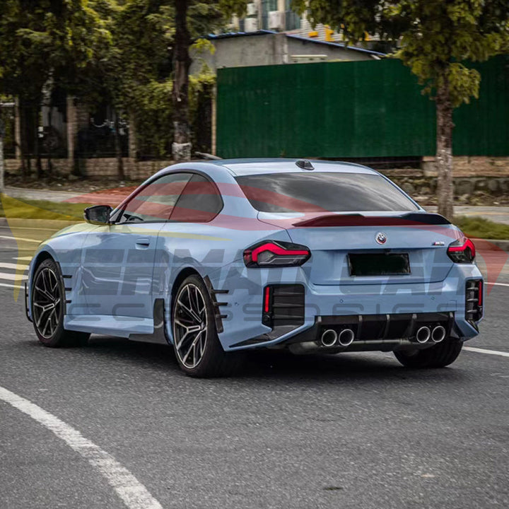 2019+ BMW X6 3 Piece Carbon Fiber Rear Diffuser with LED Brake Light ...