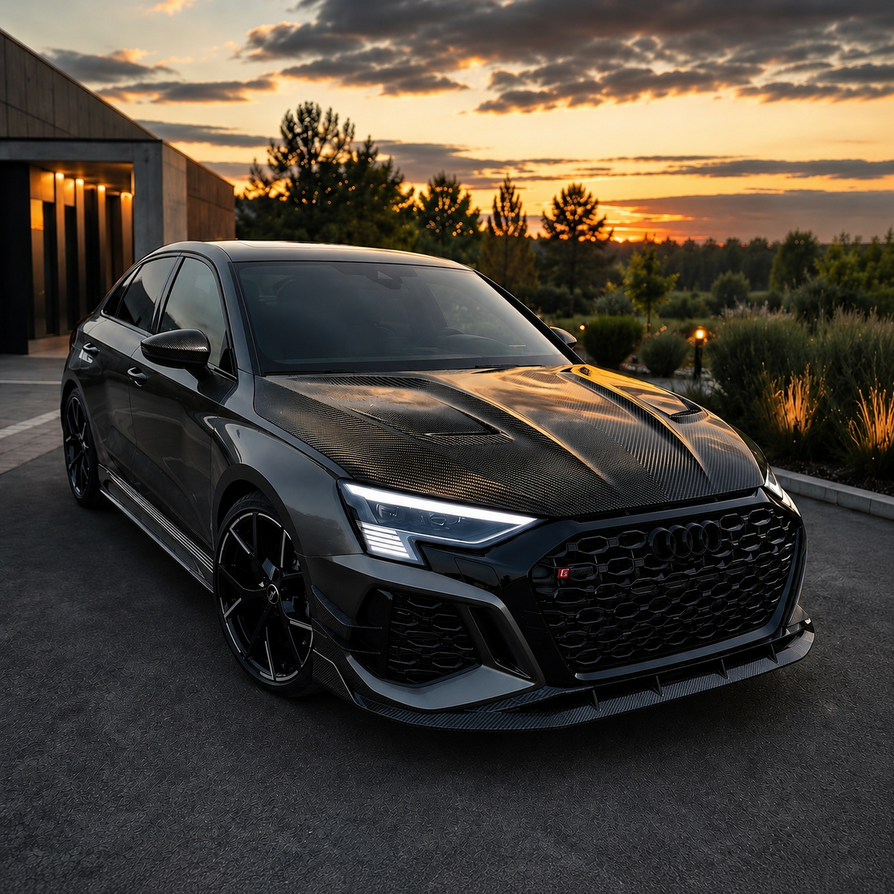 2021+ Audi A3/S3/RS3 P Style Carbon Fiber Hood | 8Y/8Y.5