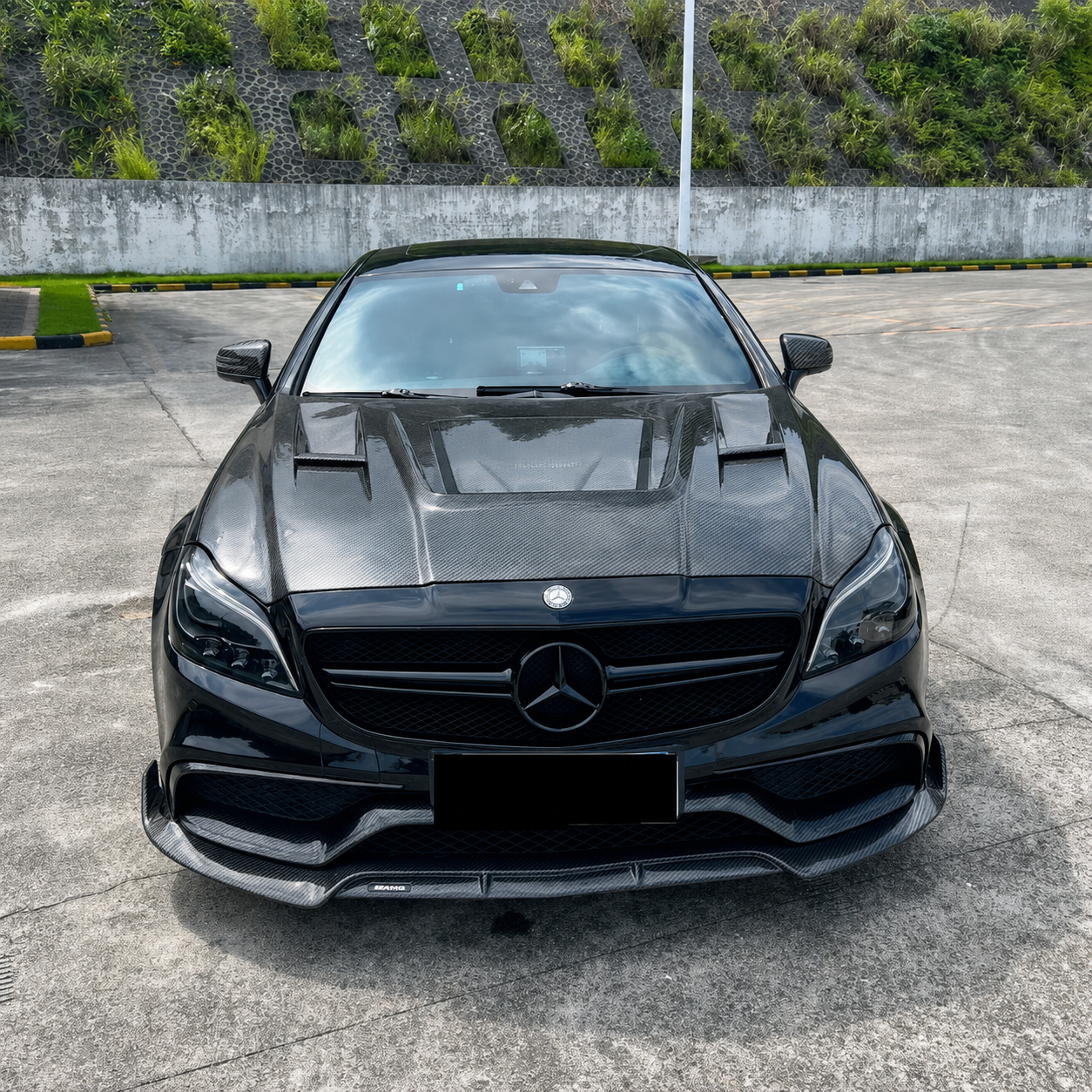 2012-2018 Mercedes CLS-Class/CLS63 AMG Glass Engine Cover Carbon Fiber Hood | C218/W218