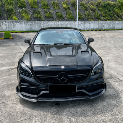 2012-2018 Mercedes CLS-Class/CLS63 AMG Glass Engine Cover Carbon Fiber Hood | C218/W218
