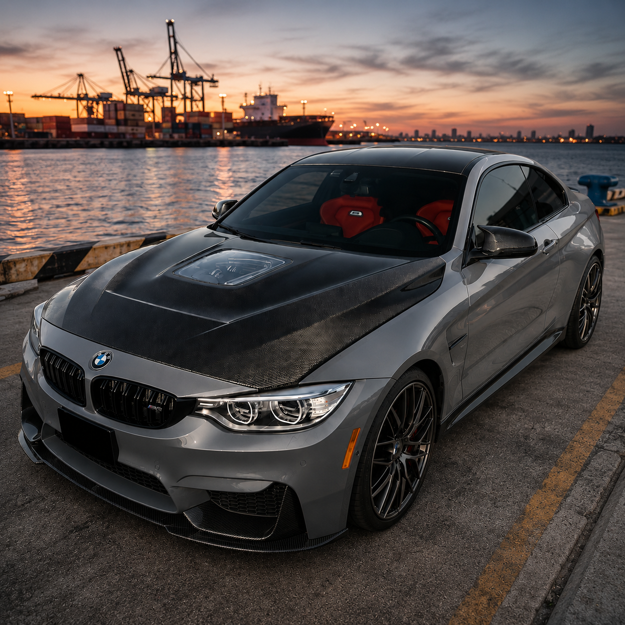 2015-2021 BMW M3/M4 Glass Engine Cover Carbon Fiber Hood | F80/F82/F83