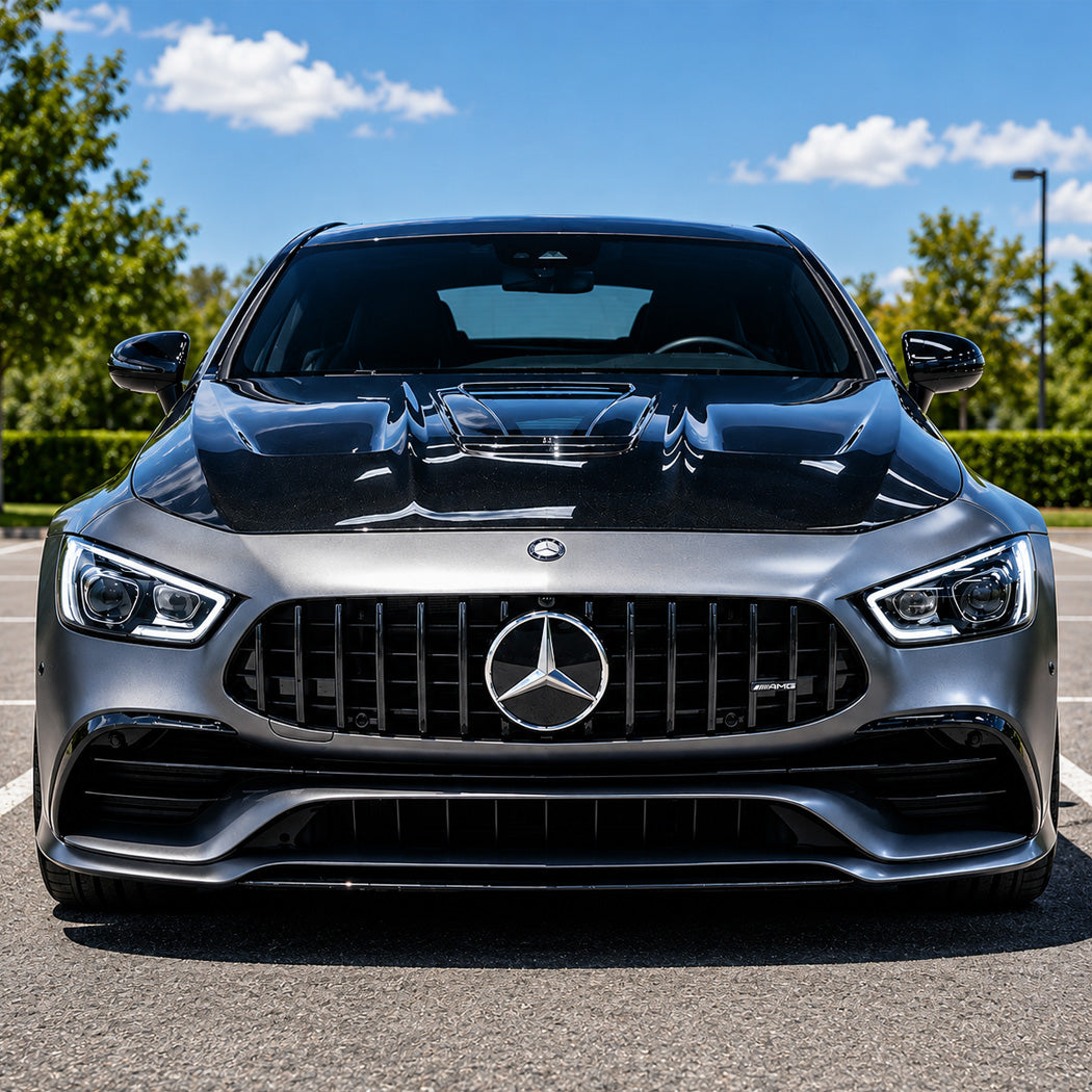 2019-2024 Mercedes GT43/GT53/GT63 AMG Glass Engine Cover Carbon Fiber Hood | X290