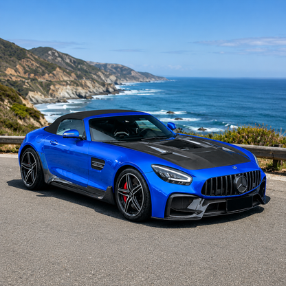 2016-2021 Mercedes AMG GT/GTS/GTC/GTR Glass Engine Cover Carbon Fiber Hood | C190