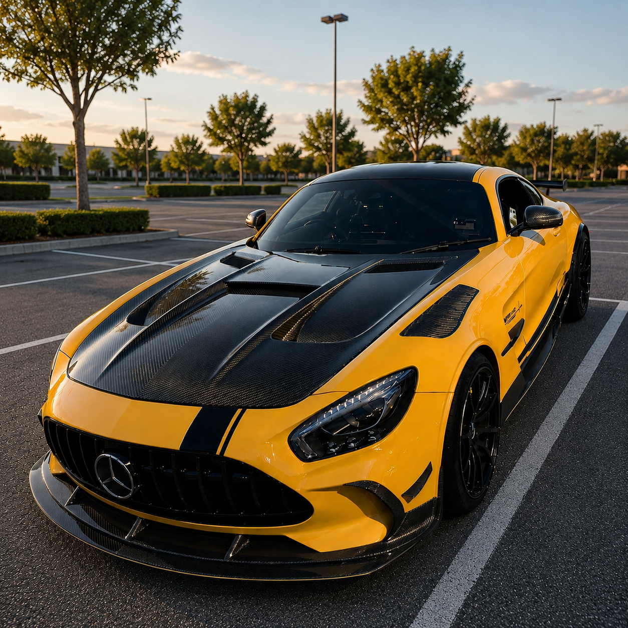 2016-2021 Mercedes AMG GT/GTS/GTC/GTR V Style Carbon Fiber Hood | C190
