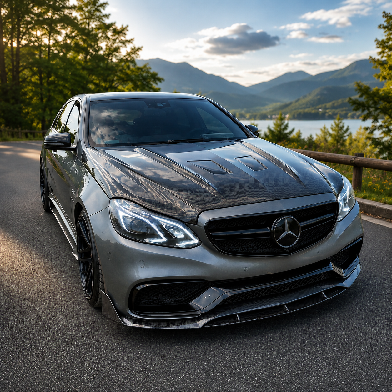 2014-2016 Mercedes E-Class/E63 AMG S Style Carbon Fiber Hood | W212/S212