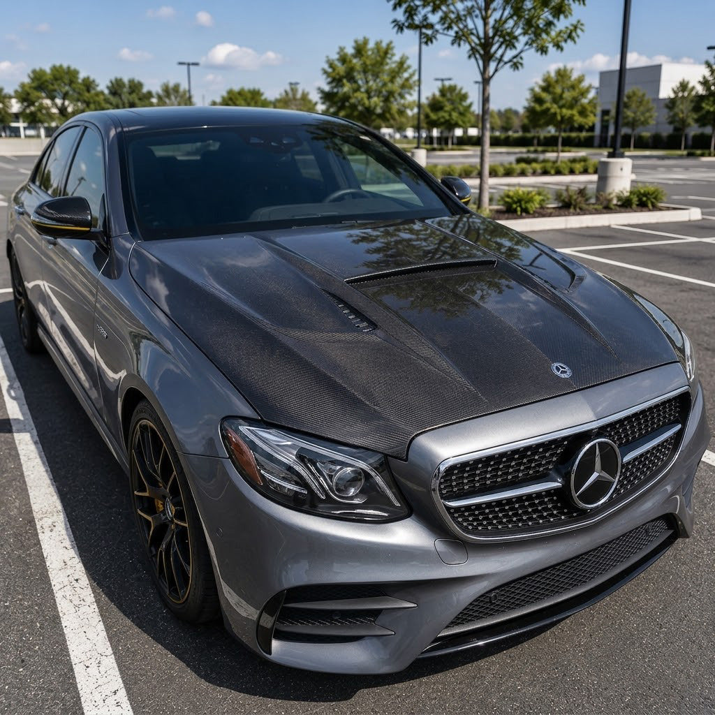 2017-2020 Mercedes E63 AMG A Style Carbon Fiber Hood | W213