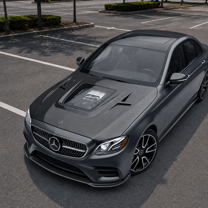 2017-2020 Mercedes E-Class Glass Engine Cover Carbon Fiber Hood | W213