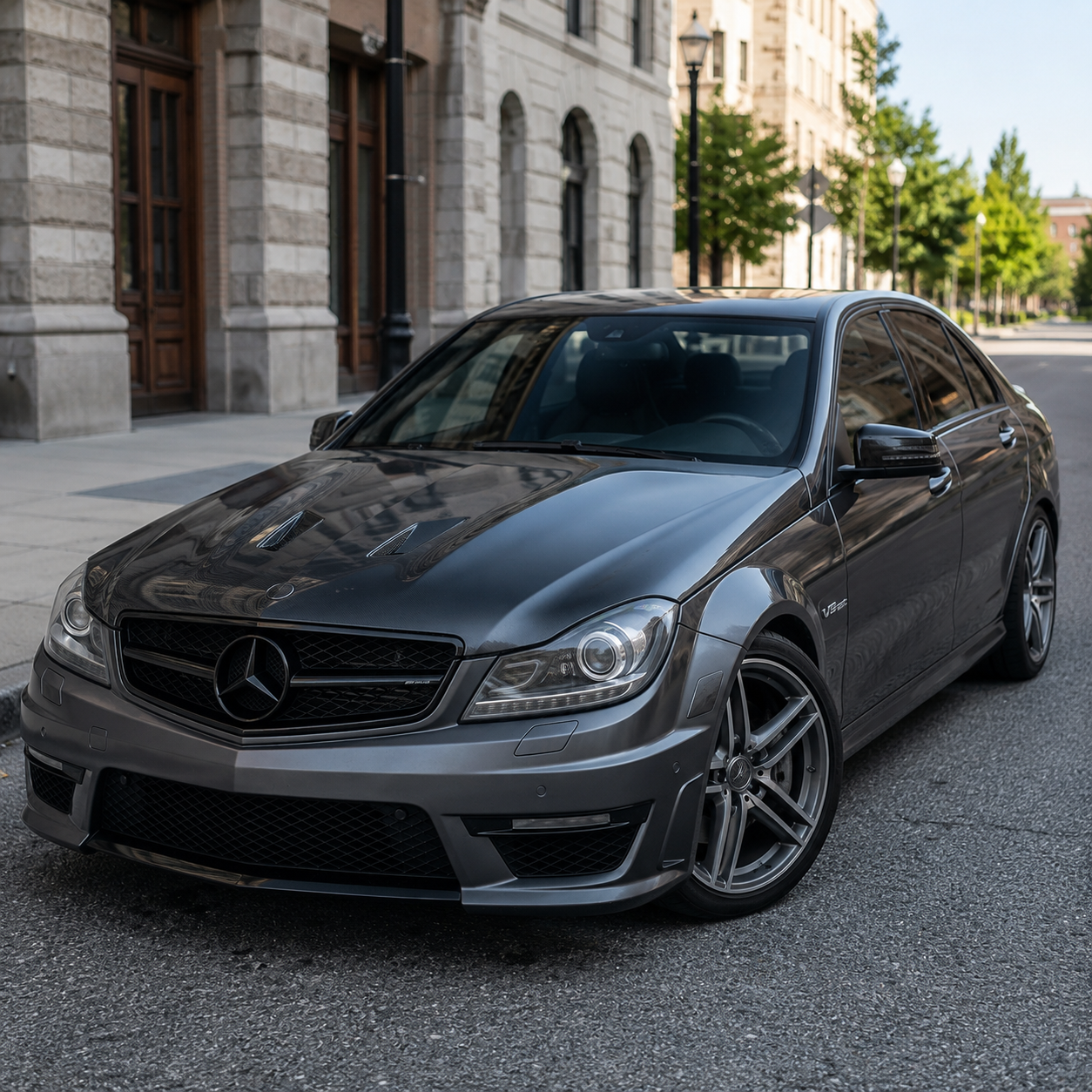 2012-2015 Mercedes C63 AMG B Style Carbon Fiber Hood | W204/C204