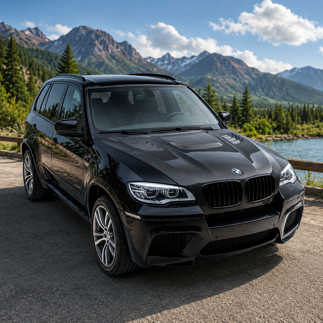 2007-2014 BMW X5/X6/X5M/X6M V Style Carbon Fiber Hood | E70/E71